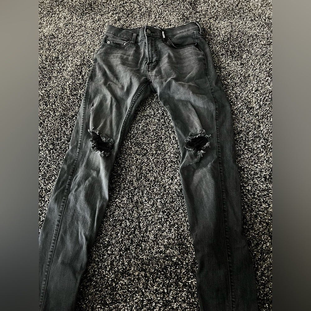 Hollister Men's Black Distressed Skinny Jeans